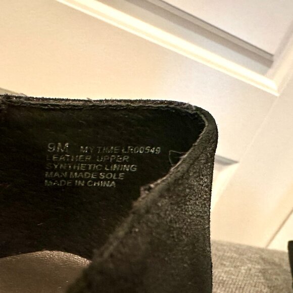 Kenneth Cole Reaction, Black Shimmer Leather Peep Toe Heels, 9 - Picture 7 of 7